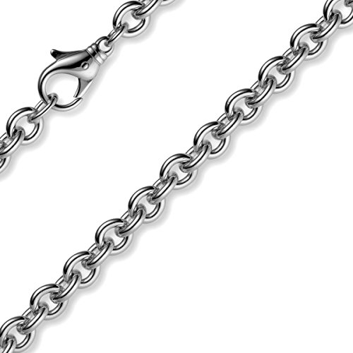 2,7mm Kette Collier Rundankerkette aus 750 Gold Weißgold, 60cm Unisex
