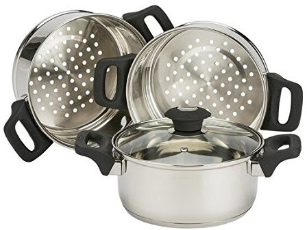 Russell Hobbs 18cm 3 Tier Stainless Steel Steamer