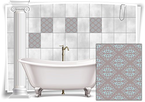 Medianlux Fliesenaufkleber Fliesen Aufkleber Vintage Nostalgie Retro Shabby Chic Alt Küche Bad WC Deko, 8 Stück, 20x25cm m14m40h-74857