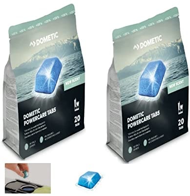 2 x Waeco Dometic Power Care Tabs 20 unidades inodoro adicional Power Care Thetford inodoro)