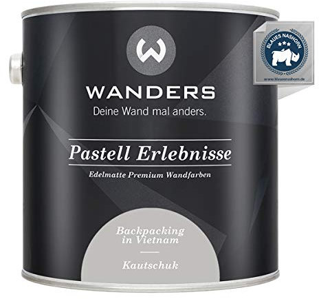 Wanders Pastell Erlebnisse 2,5L - Kautschuk/Helles Grau - Edelmatte Wandfarbe! Küchenmöbellack und Möbelfarbe. Kreidefarbe für Holz & mehr. Hohe Deckkraft, schnell trocknend