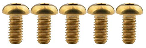 Yaruijia Titan-Schrauben, Gr5, M4 x 8, 10, 12, 15, 20 mm, Inbus-Kopf für Mountainbike, Motorrad, Schrauben, 5 Stück (M4 x 8 mm, Gold)