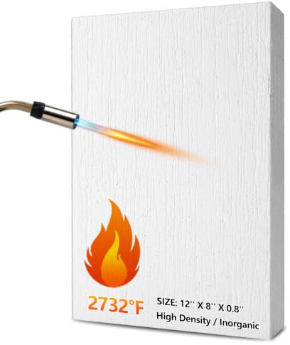 BXI Panneau d'isolation thermique en fibre de céramique (1500 °CF) – 300 mm x 200 mm (épaisseur : 10 mm), lot de 1 – Inorganique – Ignifuge, résistant à la chaleur, isolation haute température