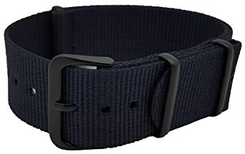 Masar NATO 24mm Voll/Schwarz - Armband - Uhrenarmband - Watch Straps Universal