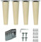 emoebelbeschlaege woplus_de Lot de 4 pieds de meubles en bois de hêtre, droits, longueur 15 cm, surface propre (droit, 15 cm),