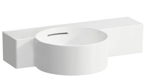 Laufen VAL Handwaschbecken, ohne Hahnloch, mit Überlauf, 550x315mm, Ablage rechts, H815283, Farbe: weiss matt