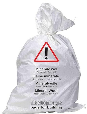 10 Stück Big Bag für Mineralwolle 140x120cm |Sack für Entsorgung von KMF/Glaswolleabfälle