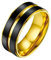 PROSTEEL Herren Edelstahl zweifarbiger Bandring 8mm breit Größe 67 schwarz+golden Partnerring Ehering für Männer stilvoller Verlobungsring Trauring Modeschumck Accessoire