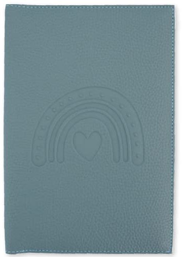 U-Heft Hülle personalisiert mit Namen - Untersuchungsheft & Impfpasshülle Kinder - Regenbogen - Dokumententasche (Blau)