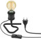 ledscom.de Tischlampe RETRA, Schalter, schwarz + LED Lampe 778lm warmweiß