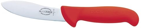 F. Dick Schafabhäutemesser/Abhäutemesser ErgoGrip (Klinge Messer 13 cm, Messerstahl rostfrei, 56 HRC) - 82260131-03 - Rot