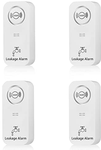 Wassermelder Wasseralarm Leck und Tropfen Alarm 90dB (4Weiß Packungen)