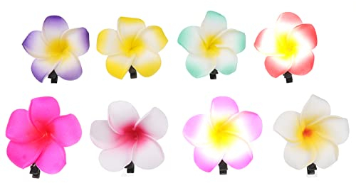 pinzas para el pelo con diseño de plumeria hawaiano, para novia, boda, playa, 2 unidades