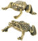 HOMSFOU 2 Stücke Frosch Figur Messing Statue Skulptur Dekofigur Chinesische Münzen Feng Shui Deko Objekt Glücksbringer Wohnzimmer Tischdeko Büro Schreibtisch Auto Armaturenbrett Dekoration