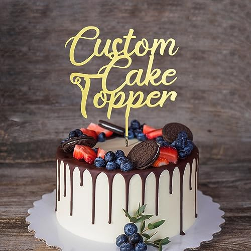 Party to Be Cake Topper Personnalisé avec Nom Prénom Date Décoration de Gâteau pour Anniversaire Mariage Baptême