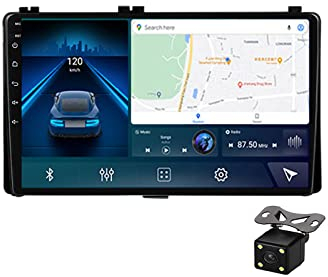 HUEGU 2 Din 9 Zoll Touchscreen Autoradio Bluetooth MP5-Player Unterstützung Carplay DSP FM-Radio Lenkradsteuerung Für Toyota Corolla 11 Auris E180 2017-2018 Mit Rückfahrkamera,M400s 4g+64g