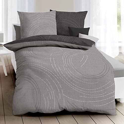 Kaeppel Mako-Satin Bettwäsche Jaro Zinn, 1 Bettbezug 155 x 220 cm + 1 Kissenbezug 80 x 80 cm