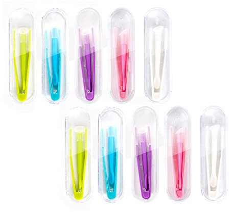 AWAVM 10 Kontaktlinsen Pinzette Sucker Stick Set Kontaktlinsenbehälter Spezial Pinzette Set Kontaktlinsen Makeup Entferner Pinzette Sucker Stick Set