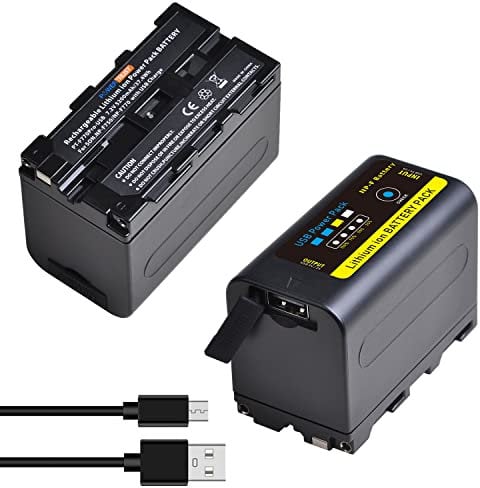 PowerTrust 5200mAh NP-F750 F770 Battery for Sony NP F570 F960 F970 F550 HXR-MC1500C FX7E MC2500 Video LED Light HR672C VL-500T F100 Field Monitor