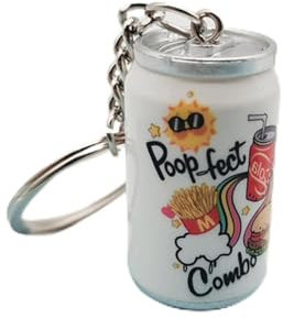 JIJIBA Simulation Dosen Bier Schlüsselanhänger Junge Männer Bierdose Schlüsselanhänger Schmuckstück Paare Cool Rucksack Dekor Schmuck Auto Schlüssel Zubehör Anhänger