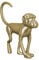 GILDE Deko Skulptur Tier Figur AFFE - aus Aluminium - Dekofigur Accessoire Wohnzimmer Büro - Geschenk - Farbe: Gold - Höhe 34 cm