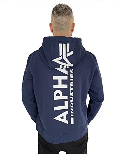 Alpha Industries Back Print Hoody Kapuzensweat für Herren Ultra Navy