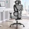 KERDOM Bürostuhl Ergonomischer Schreibtischstuhl,mit Verstellbarer Kopfstütze, Armlehnen, Lendenwirbelstütze, gegen Rückenschmerzen Bürostuhl 150kg/330LB Belastbar 9070F Gray