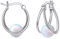 POPLYKE Sterling Silber Opal Doppel Hoop Ohrringe für Frauen - Edelstein Schmuck für Damen