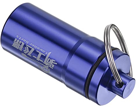 PATIKIL Tragbare Dart-Zubehör Aufbewahrungsbox, Aluminium Dart Soft Tips Aufbewahrungsbox mit Schlüsselring für Dart Flight Protectors, O-Ringe, Blau