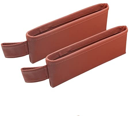 Uposao 2 Pcs Autositz Seitentaschen Organizer,Autositz Konsole Organizer aus PU-Leder Tasche Autositz Gap Aufbewahrungsbox Lückenfüller Organizer für Brieftasche,Telefon,Zigaretten,Schlüssel