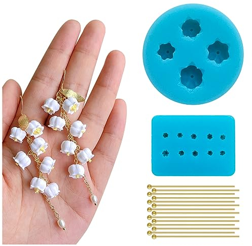 Keoker Glocken-Orchideen-Polymer-Formen – Blütenblätter, Polymer-Ton-Ausstecher, perfekt für Polymer-Ton-Schmuckherstellung und Ohrring-Liebhaber, Mini-Ton-Formen