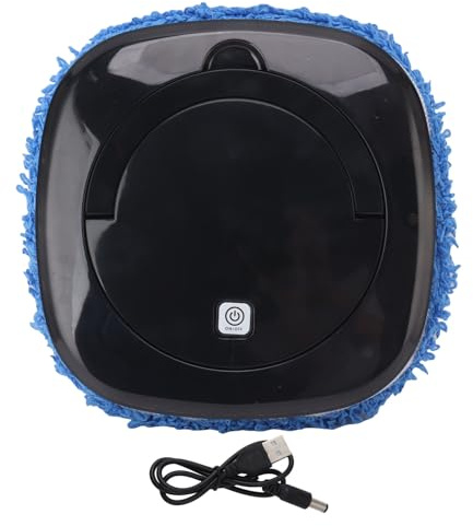 Automatic Floor Mopping Robot, Floor Washing Robot, Mopping Robot with Water Tank Vacuum and Mop Cleaning Robot, Anti Collision and Intelligent Seering (Black)