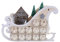 KAYLRE Kalender Baumhaus Schlitten Holz Adventskalender Countdown Weihnachtsfeier Dekor 24 Schubladen mit LED Hell DIY Kalender