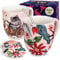 YC YANG CHAI Jumbotassen 900ml - 2er Set - Teetassen Set aus Knochen porzellan - XXL Tassen Geschenkset mit Untersetzer - Kaffeebecher Geschenkidee - Jumbobecher YC Sunflower + YC CatiCat (2er Pack)
