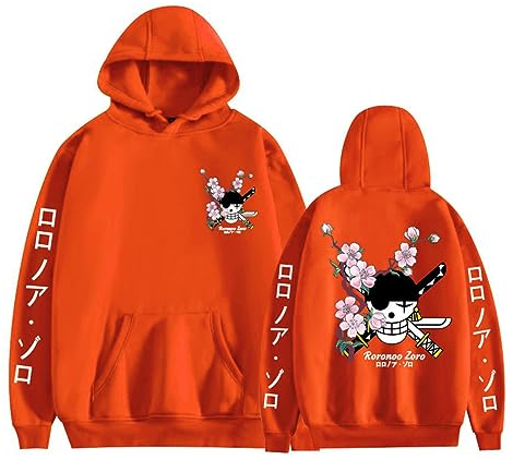 Ubeisy One Piece Cosplay Sweatshirt Monkey D Luffy Chopper Anime One Piece Hoodie Fashion Streetwear Sweatshirt,002orange,S1