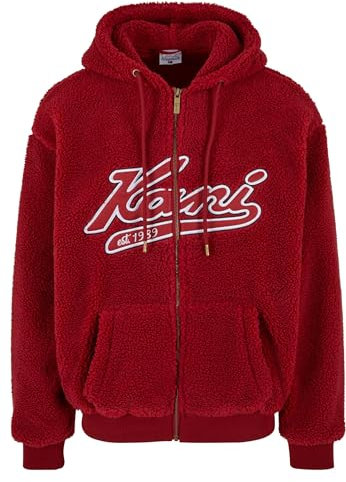 Karl Kani Herren KM233-019-2 KK Varsity Teddy Full Zip Hoodie Dark red, M