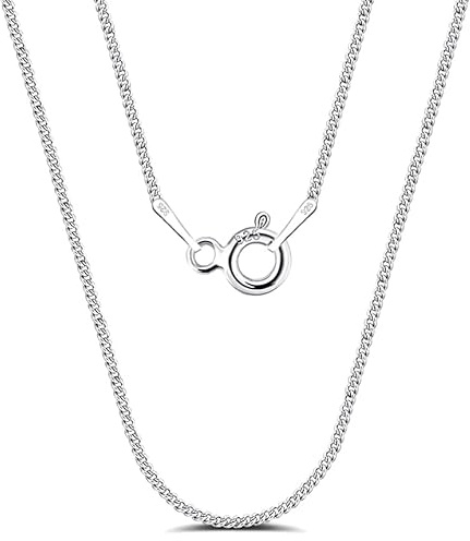 EPHSUNA 925 Sterling Silver 1 mm Curb 14-30 Inch Chain Necklace
