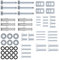 conecto Vesa Lot de 66 vis à montage TV, montage mural, vis filetées M8, M6, M5, M4, universellement compatible, avec chevilles et rondelles, argent