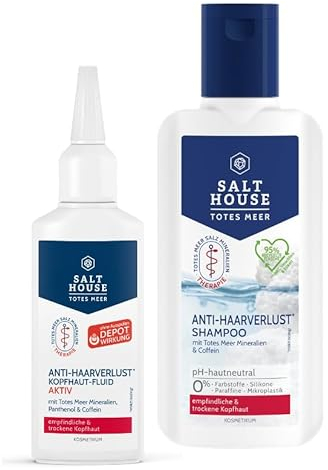 SALTHOUSE Anti-Haarverlust-Bundle bestehend aus Anti-Haarverlust Kopfhaut-Fluid Aktiv (75ml) + Anti-Haarverlust Shampoo (250ml)
