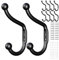 Josmimic 10 Stück Kleine Wandhaken 9,5 cm für Jacken – Schwarze Wandhaken zum Einschrauben für Wand, Tür, Bad, Dusche, Kleiderschrank, Flur – Metallhaken für Handtücher, Kleidung, Taschen, Schlüssel