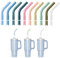 10 Pcs Silicone Straw Tips with Pedestals, re-usable Straw Cover, Metal Straws Extender Protectors, Straw Toppers for 0.31-0.39in Diameter Straw(Multi-Color)