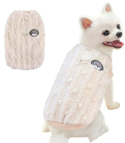 Hyran Maglioncino per Cane Taglia Piccola Media, Felpe e Abbigliamento per Cani, Maglione per Cucciolo e Gatto (Cachi, S)