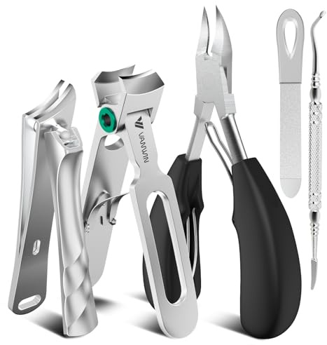 VANWIN Toenail Clippers for Seniors Thick Toenails, Large Toe Nail Clippers for Thick Nails for Men with Wide Opening, Heavy Duty Ingrown Toenail Clippers with Long Handle, Sharp Slanted Nail Cutter