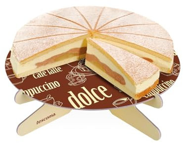 Avilia Alzata per Torte Ø29 cm in Cartoncino Resistente con Design Elegante e Motivo a Tema Caffè