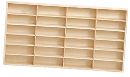 MagiDeal Wooden Storage Divider Box Showcase, Wall Mounted Toy Car Storage Car Display Shelf, 24 Grid