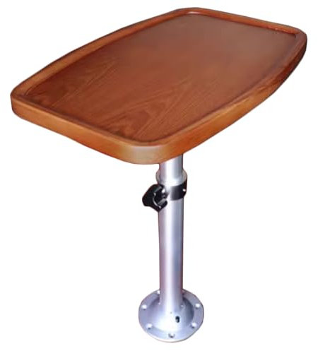 LYUCAYHQ Klappbarer Esstisch für Wohnmobile Wohnmobil, Stoßfest Tisch für RV, 40 X 60 cm Tischplatte aus Massivholz, 51 cm bis 81 cm Höhenverstellbar, für Wohnmobile, Vans, Camper(Brown)