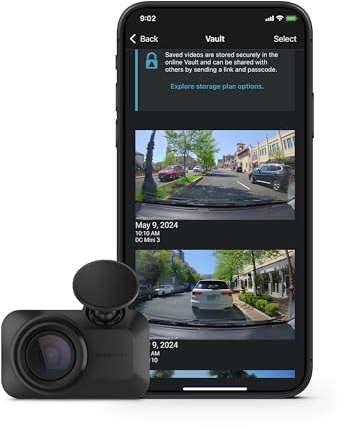 Garmin Dash Cam Mini 3, ultrakompakte 1080p HD-Dashcam mit einem 140-Grad-Sichtfeld, eingebauter Clarity-Polarisator, sprachgesteuert, automatische Aufnahme (erneuert)