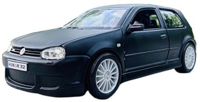 Druckguss Simulation 1:24 for Volkswagen Klassischer Golf R32 Automodell Aus Druckgusslegierung, Statisches Modell Maßstab Exquisite Sammlung, (Black)