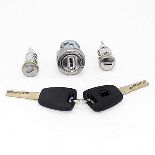 MEXWLOP Avec clés à lame SIP22 3 pièces ensemble complet cylindre de barillet de serrure de coffre de porte d'allumage, for Fiat, for Peugeot, Boxer, for Citroën, Jumper 2006 sur serrure de porte auto