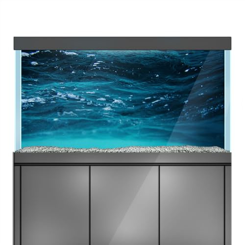 LYYAB Aquarium Hintergrund Aufkleber - Unterwasserwelle Hellblau - Aquarium Reptilien Terrarium Dekor Poster (45 x 30 cm / (17,7 x 11,8 Zoll))